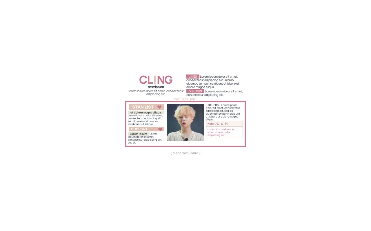 Carrd profile picture for @cling